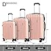 Murtisol ABS Hardside Luggage Sets With Spinner Dual Wheels,Rose Gold, 3-Piece Set(20/24/28)