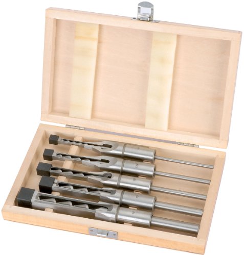 Draper 5 Piece Hollow Square Mortice Chisel and Bit Set - 40406
