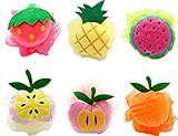 Bath Shower Sponge Pouf Loofahs 6 Packs, Mesh Brush Animal Shower Ball for Kids Random Pattern