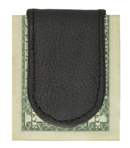 Genuine Leather Black Strong Magnetic Money Clip by Marshal Wallet