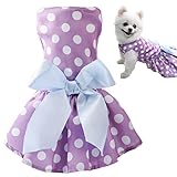 KOOLTAIL Dot Dog Dress for Small Dogs Cute Pet Clothes Dress Purple