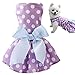 KOOLTAIL Dot Dog Dress for Small Dogs Cute Pet Clothes Dress Purple