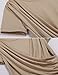 Zeagoo Women's Scoop Neck Long Sleeve Pleated Front Fitted Blouse,XX-Large,Beige
