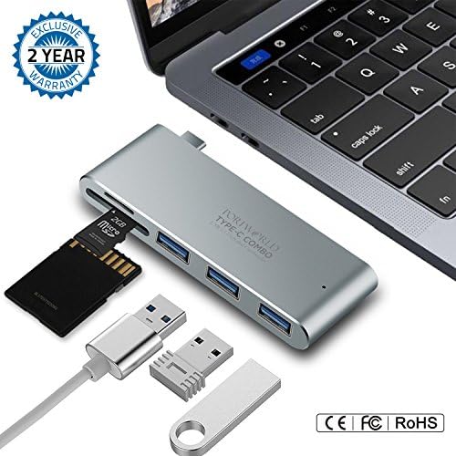 USB C HUB,Premium Type USB C Adapter with 3 x 3.0 Ports &amp; SD/MicroSD Card Reader – Ideal For Macbook, ChromeBook &amp; Other Type C Devices–Sturdy Construction &amp; Sleek Design – Super Fast Transfer Speed