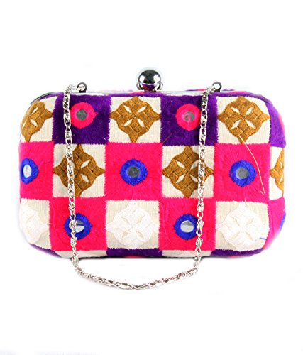 SAISHA Womens Clutch (Multi-Coloured) (Contemporary)
