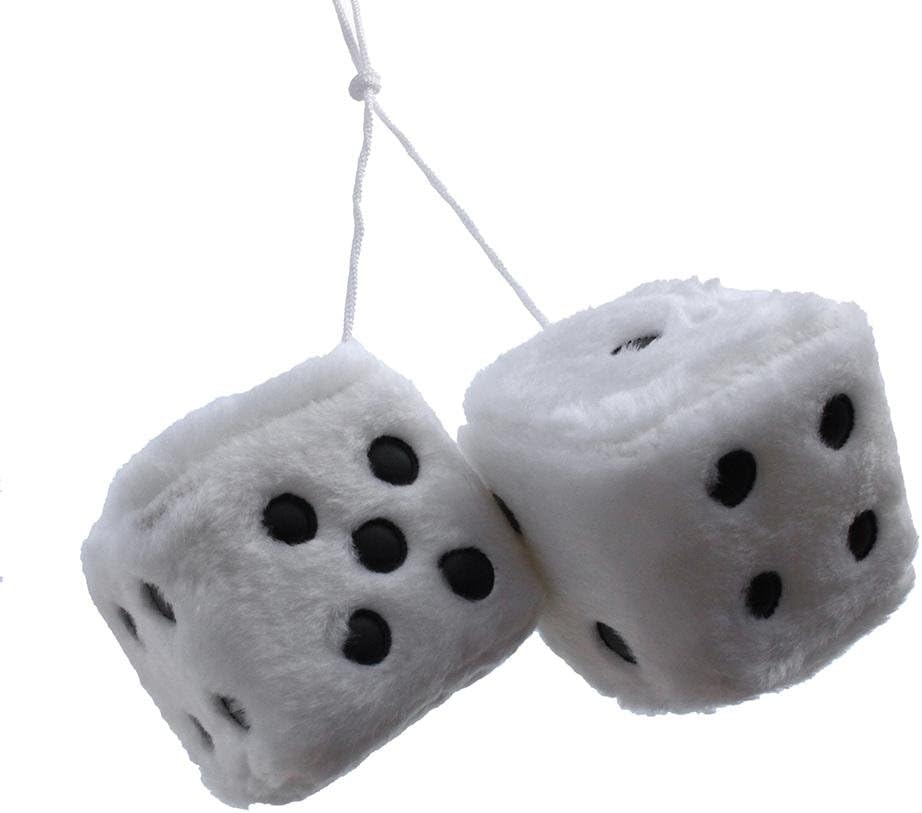 luckything Car Ornaments Dice Hanging Plush Dice Ornaments Keychains Ornaments With Suction Cup Mirror Rearview Hanging Ornament Decoration