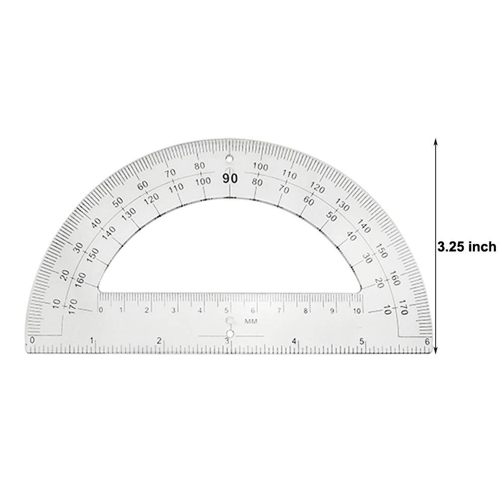 math student plastic clear 30pcs protractor measurement angle for degree 180 long 6 inch protractors measuring layout tools to provide you with a pleasant online shopping www klevering com