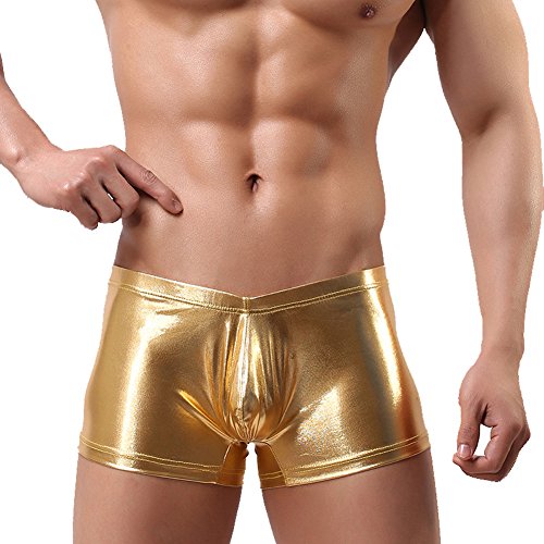 mens metallic gold shorts