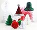 SUNBEAUTY Set of 12 Mix and Match Christmas Decorations Paper Honeycomb Tree, Ball, Bell,Hat & Snowflake Fan Honeycomb Decorations