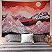 Galoker Mountains Tapestry Abstract Sunset Tapestry Red Nature Landscape Wall Hanging Tapestries for Room H51.2× W59.1inches