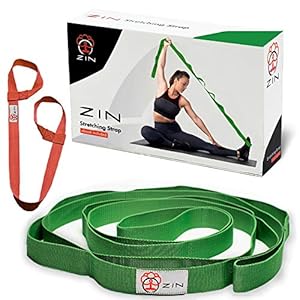 ZIN Stretching Strap Yoga with Loops for Stretch.Yoga Stretch Strap for Hamstring Stretcher, Exercise Yoga Strap for Stretching.Yoga mat Strap Included.