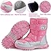 DADAWEN Girls Boys Snow Boots Winter Outdoor Waterproof Slip Resistant Cold Weather Shoes (Toddler/Little Kid/Big Kid) Pink US Size 10 M Toddler