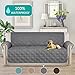 Turquoize 100% Waterproof Couch Covers for Pets Oversized Sofa Cover for 3 Cushion Couch, Non-Slip Sofa Slipcover with Elastic Straps Sofa Protector Furniture Cover for Dogs (XL Sofa, Gray)