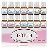 Essential Oil Blends Set 14-5ml 100% Pure Therapeutic Grade for Sleep, Relaxation, Stress and Anxiety, Headaches and Migraines, Muscle Pain Relief, Colds and Coughs. Great for Aromatherapy Diffuser