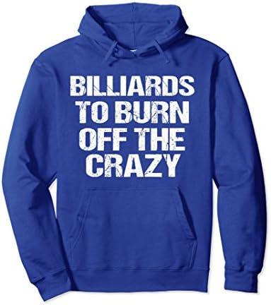 Unisex Hoodie Pullover Burn Off Crazy Billiards Pool Small Royal Blue