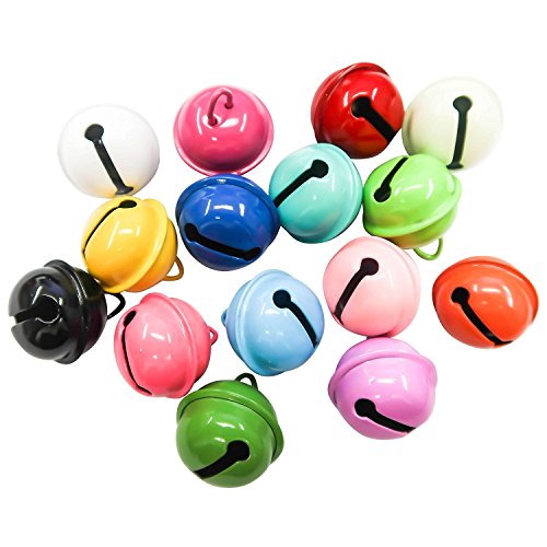 TOAOB 15pcs Multiple Mixed Colours Pet Collar Bell Charm Pendant for Dog Cat Collar Decoration and DIY Crafts