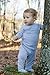 Cashew Kidswear Baby 100% Organic Cotton Full-Sleeve Footed Overall Onesie Blue Stripe