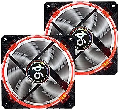 GETWORTH ID-COOLING CF-12025 LED Quiet Edition High Airflow Fan Twin Pack for Desktop Computer Cases and CPU Coolers(RED)