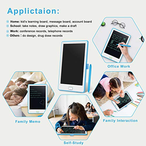 10 Inch LCD Writing Tablet, WOBEECO Electronic Doodle and Scribble Board for Kid & Adults - Great for Taking Notes & Drawing Feels Just Like Paper and Pencil (Blue)