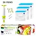 SuVidery Sous Vide Bags - 15 Reusable Vacuum Sous Vide Cooking Bags - 3 Sizes Sous Vide Bag Kit with Clips and Pump - Compatible with Anova and all Sous Vide Cookers