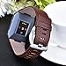 For Fitbit Ionic Band Breathable Genuine Leather Band Strap Replacement Accessories Wristband for Fitbit Ionic Women Men By CAGOS (Small, Dark Brown)