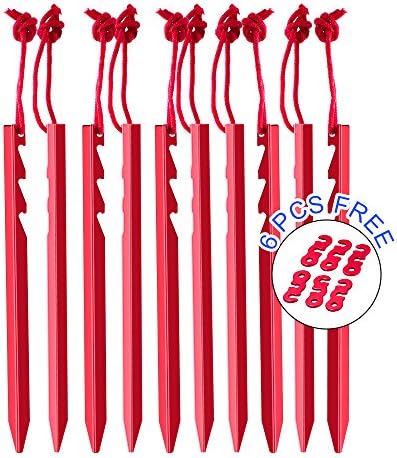 Outdoor Tent Stakes Pegs – Heavy Duty Ultralight Aluminum Tent Stake For Camping Hiking With Reflective Pull Cords