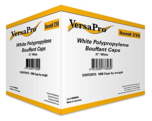Disposable Hair Net, Spun-Bonded Polypropylene, White, 100 per Bag (Case of 1000)