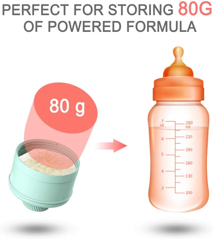 ORIY Baby Milk Powder Formula Dispenser,Large Capacity，Non-Spill Twist-Lock Stackable Milk Powder Formula Container and Snack Storage for Travel,Powder Leakage Free,BPA Free,3 Compartment，Green: Kitchen & Dining