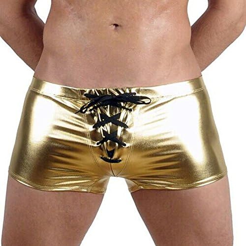 Yodosun Men's Metallic Bikini Boxer Swimsuit Underwear Briefs Wetlook Shorts Underpants