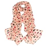 Datework Love Heart Soft Long Shawl Scarf (Pink)