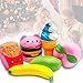 JingStyle 6 Pack Squishies Slow Rising Jumbo Toys Hamburger Peach Banana Mango Ice Cream Fries Food Fruit Squishy Stress Reliever Cream Scented Cuddly Soft Squeeze Holiday Toy for Kids Adults