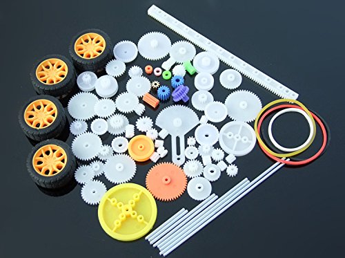 Lanyani 78pcs Plastic Gear Kit DIY Gear Assortment set for Toy Motor Car Robot Various Gear Axle Bel