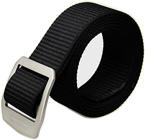 Rockway Men's Tactical Healthy Titanium Buckle and Strong Web Belt, Nickel Free and Adjustable, 1.5 inches Wide Nylon Strap(1 Buckle, 2 Straps Included)