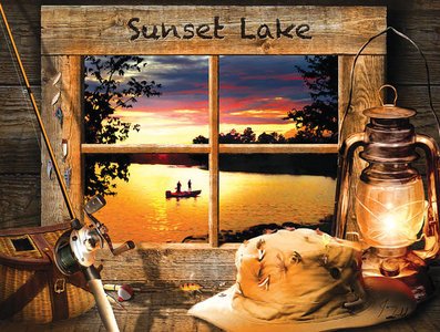 Sunset Lake 500 pc Jigsaw Puzzle by SunsOut