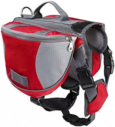 Woo Woo Pets Practical Soft-Sided Travel Carrier Large Size Dog Backpack Outdoor Rucksack Hanging Knapsack for Outside Travelling with No Leash Include Red M