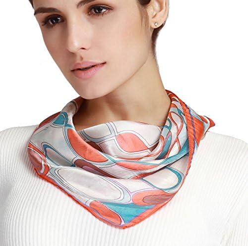 Butterfly Rose Women's Girl's 100% Mulberry Silk Square Scarf 20"x 20"(multi Patterns) (Pattern 7)