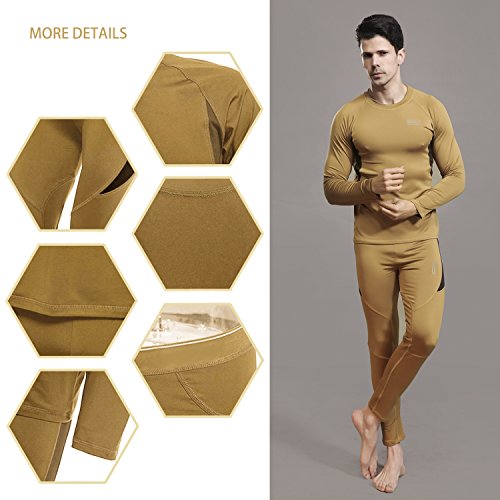 image for UNIQUEBELLA Men's Thermal Underwear Sets Top & Long Johns Fleece Sweat