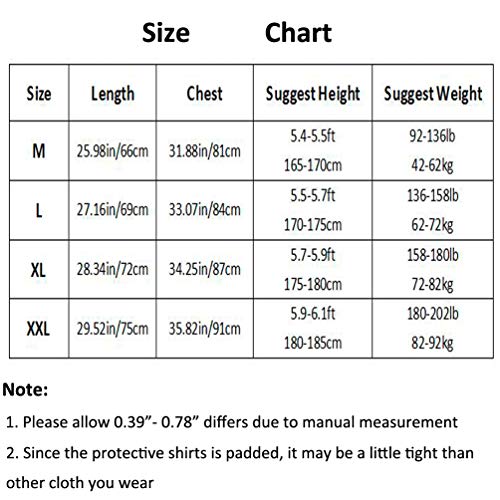 image for yingfeg bb Men's Padded Compression T Shirt Football Padded Protective