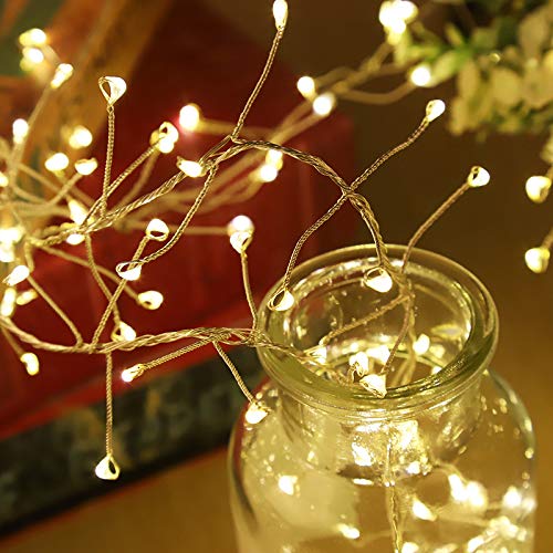 ECOWHO Fairy Lights Battery Operated, 200 LED String Lights Dimmable with Remote Control, Waterproof Decorative Lights for Bedroom Wedding Patio Garden Party (Warm White)
