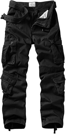 men's black loose fit cargo pants