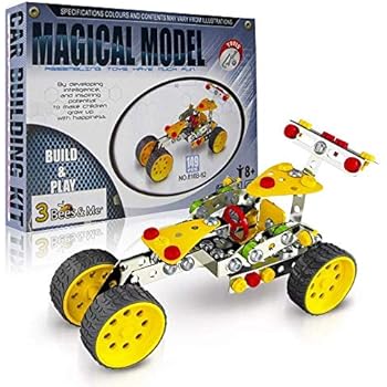 3 Bees & Me STEM Car Building Toy Kit for Kids 8 to 11 Years - 6 & 7 Can Do with Help - Unique & Fun