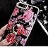 iPhone 8 Plus Case,iPhone 7 Plus Glitter Case,ikasus Bling Rhinestone Diamond Glitter Sparkle Ring Kickstand Roses Pendant Soft Silicone TPU Bumper Protective Cover Case for iPhone 8 Plus / 7 Plus, 1