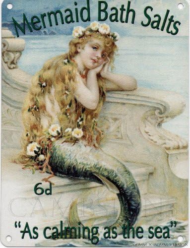 Mermaid Bath Salts "As Calming As The Sea" - Mini Metal Wall Sign