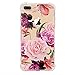 LUOLNH Slim Shockproof Clear Floral Pattern Soft Flexible TPU Back Cover Case Compatible with iPhone 7 Plus/8 Plus -Purple Rose