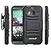 HTC One M8 Holster Case, Fosmon STURDY [Locking Swivel Belt Clip | Kickstand] Rugged Heavy Duty Shock Proof Case for HTC One M8 (Black/Black)