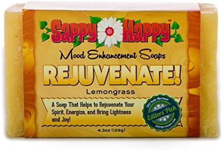 Rejuvenate! Organic Body Bar Soap- Enhance your Mood and Energy with this Chemical Free, Handmade Soap, Give Your Life the Calm and Rejuvenation it needs (Lemongrass 4.2oz)