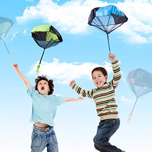 BUYGOO 6PCS Parachute Toys Tangle Free Throwing Hand Throw Parachute Army Man Toss It Up and Watching Landing Outdoor Toys for Kids