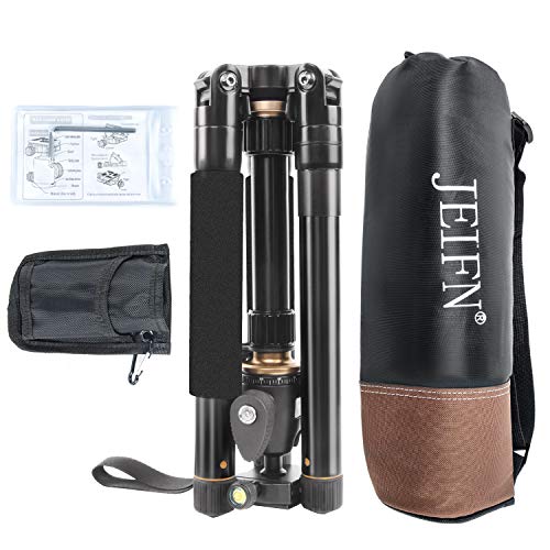 JEIFN 60"Leichtes Stativ für Kamera und Telefon, tragbares Aluminium-Reisestativ mit Einbeinstativ und 360-Grad-Kugelkopf 1/4 Zoll Schnellwechselplatte und Telefonhalter für Vlog-Reisen und Arbeiten – Bild 8