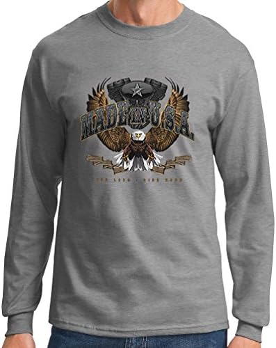 Big Men's Long Sleeve USA Eagle Graphic Tee, 6X, Ath Grey