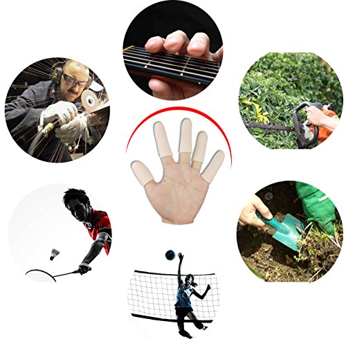 Gel Finger Cots, Finger Protector Support(14 PCS) New Material Finger Sleeves Great for Trigger Finger, Hand Eczema, Finger Cracking, Finger Arthritis and More. (Small Size) (Nude, Small)
